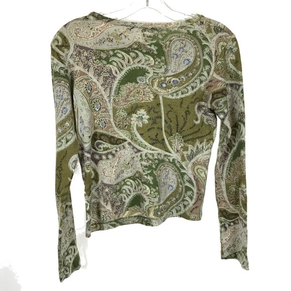 Womens Size Medium Olivier Goureau Cashmere and Silk Blend Paisley Print Sweater - Picture 3 of 3
